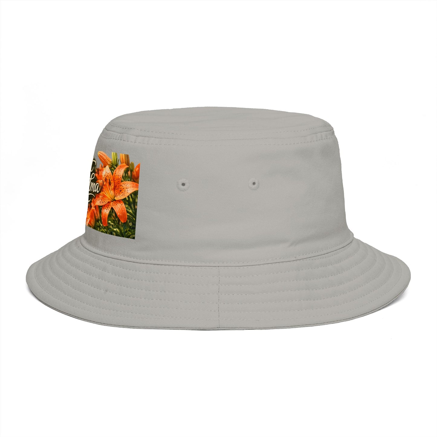 Great Grandma Floral Bucket Hat — Vintage Hummingbird & Lily Gift