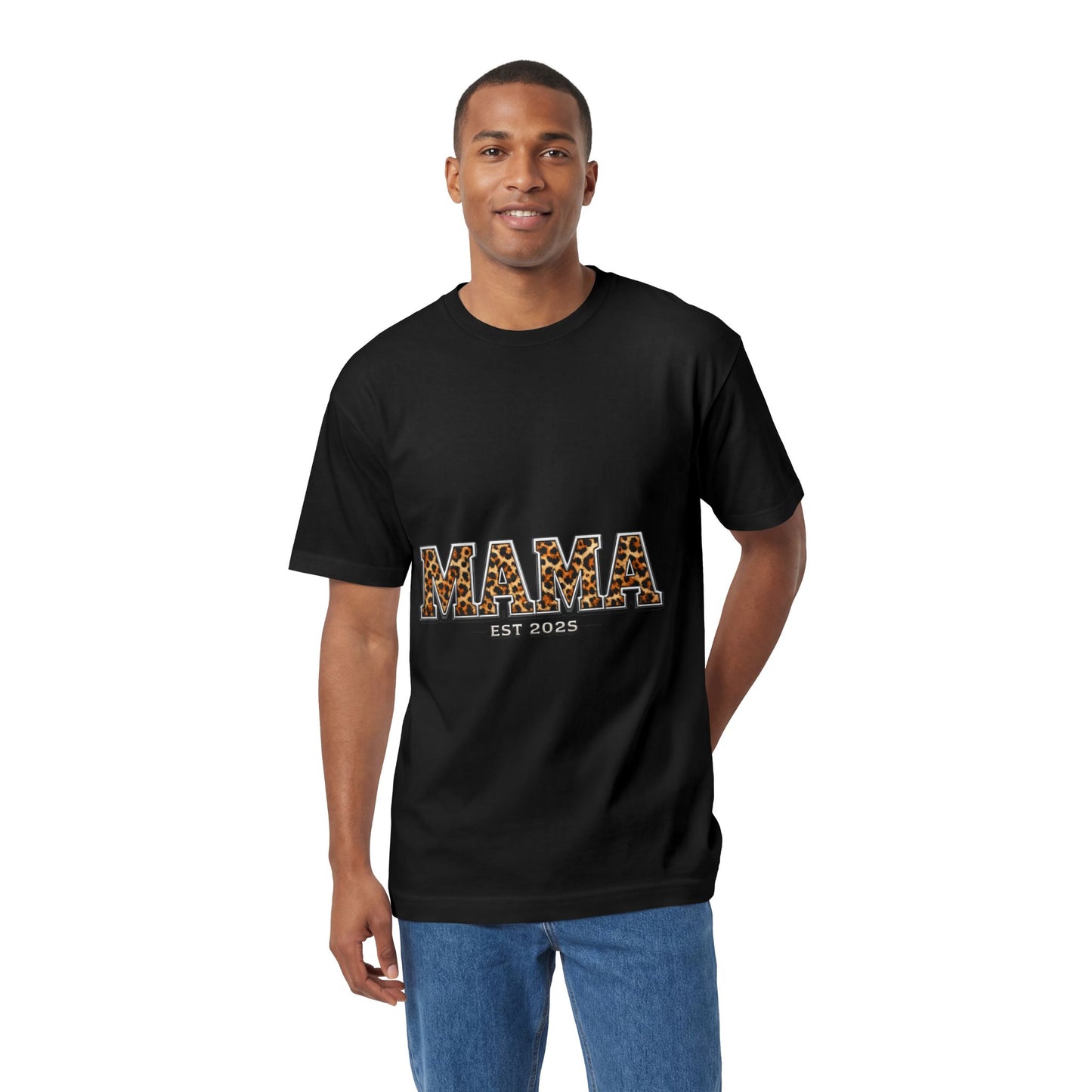 Mama Leopard Print Tee — "MAMA" Est. 1985 Graphic Shirt
