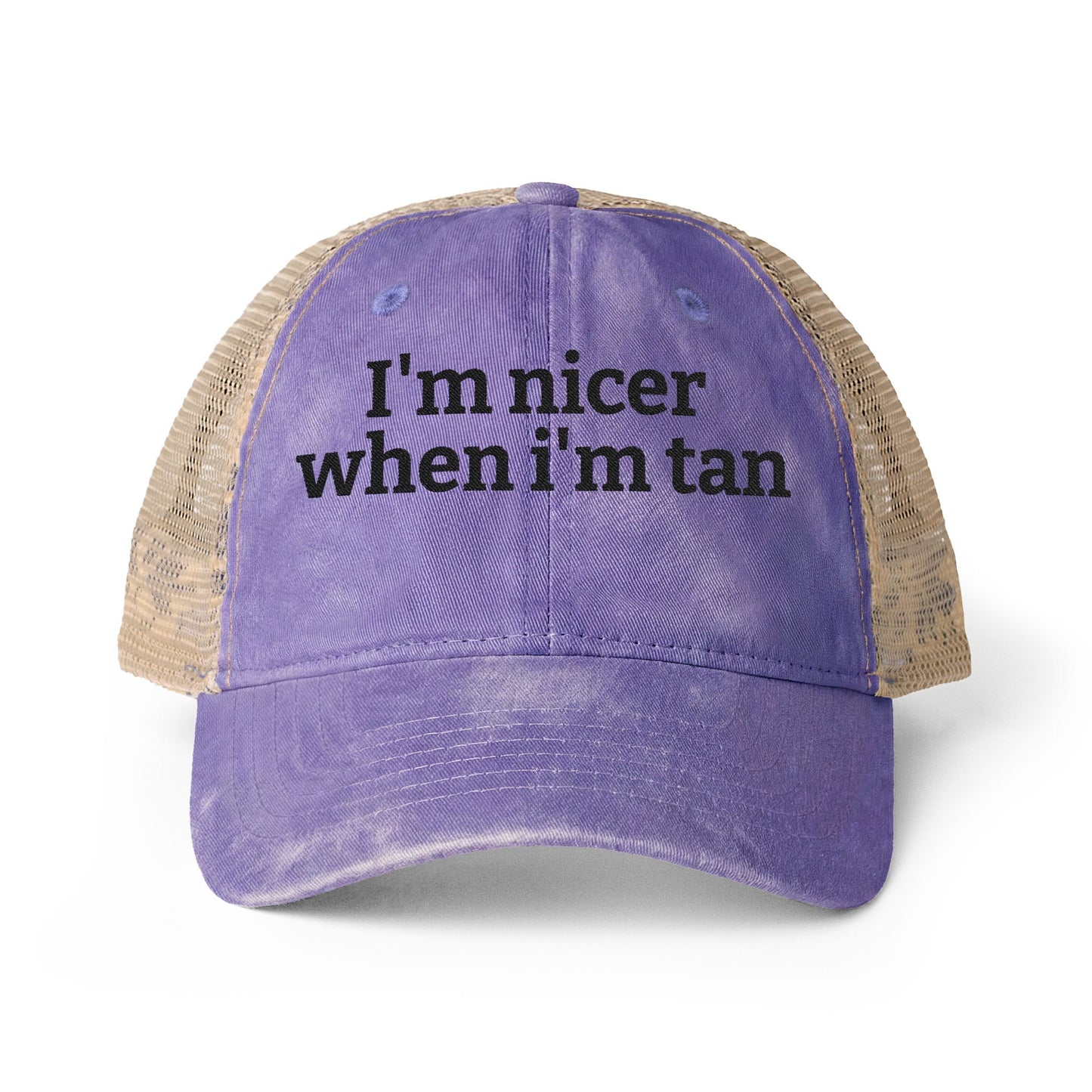 Women's Washed Mesh-Back Cap  "I'm nicer when I'm tan"