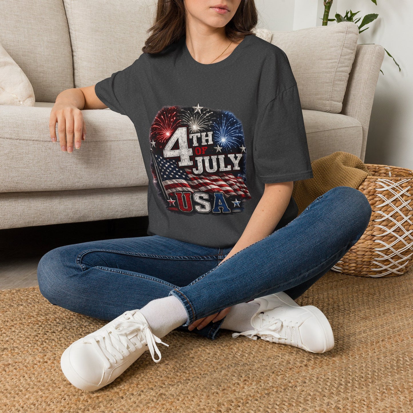 4th of July USA T-Shirt — Patriotic Fireworks Tee