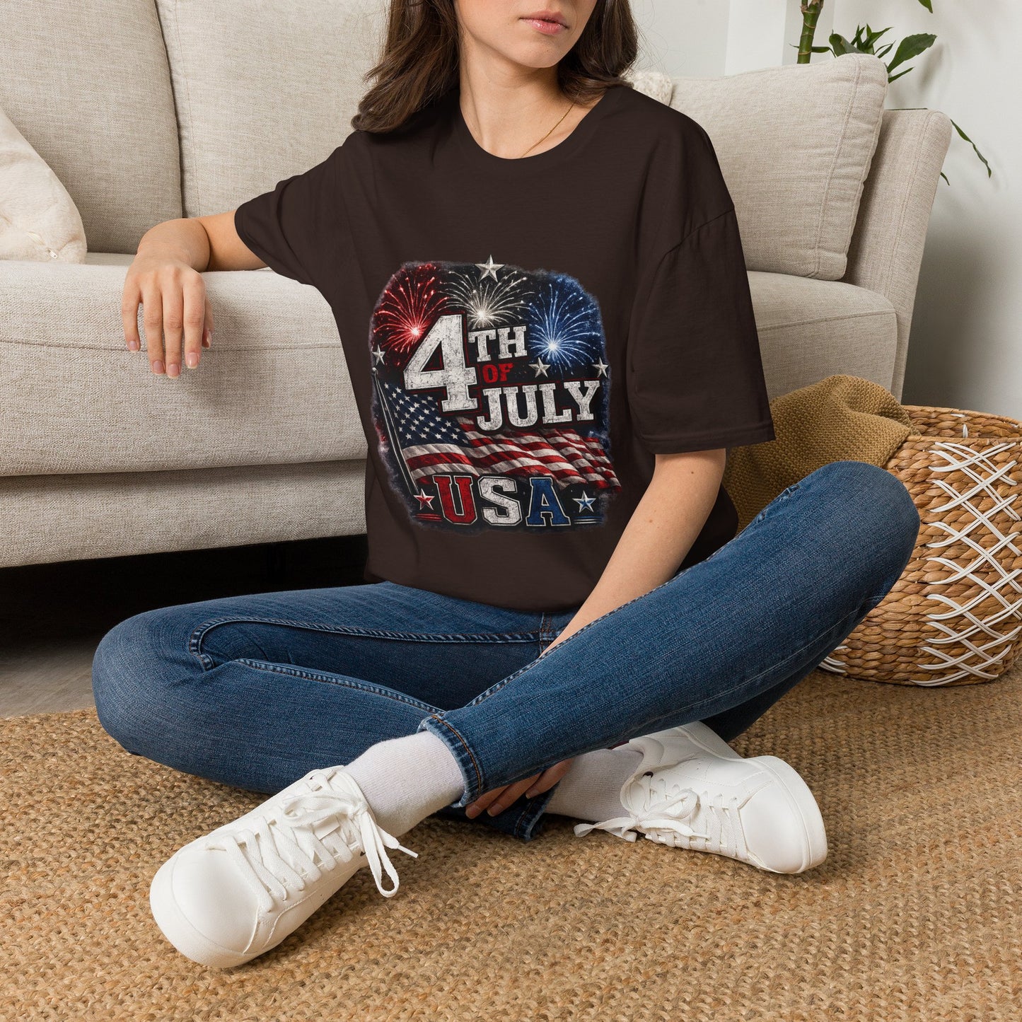 4th of July USA T-Shirt — Patriotic Fireworks Tee