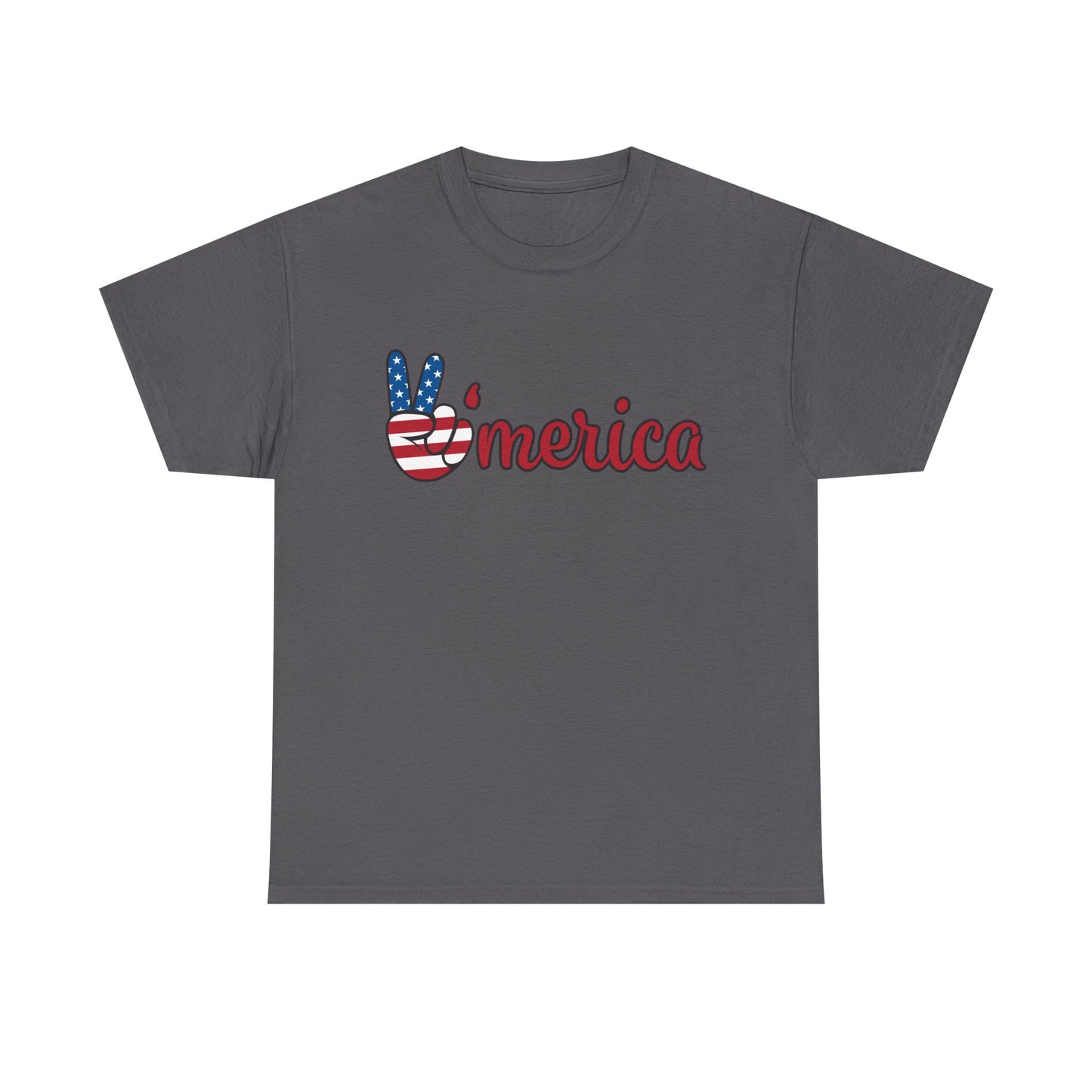 'Merica Peace Sign T-Shirt – Patriotic USA Flag Graphic Tee for 4th of July