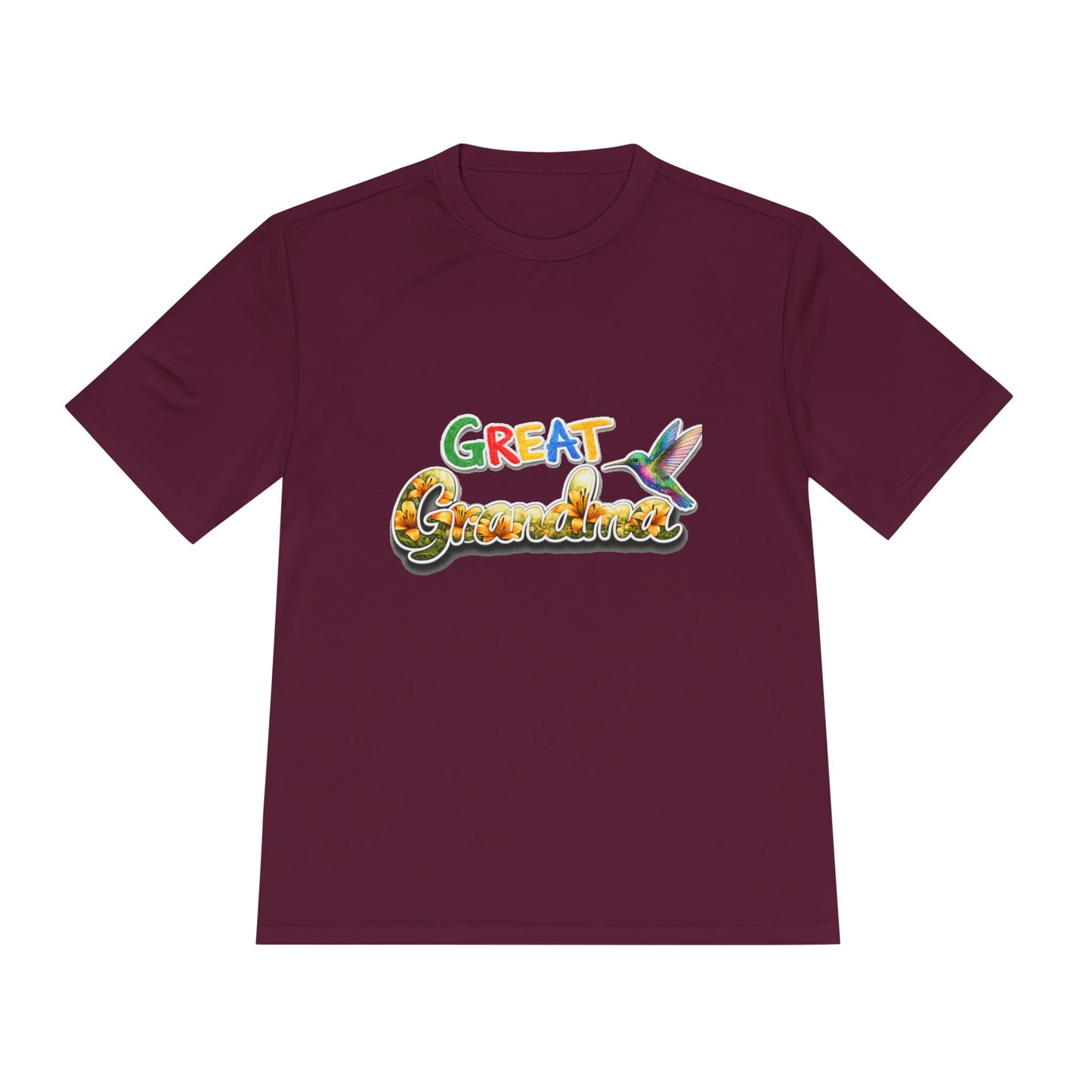 Great Grandmother Tee — Colorful Hummingbird Floral Design