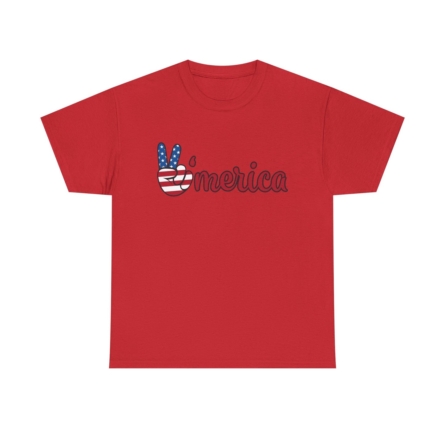 'Merica Peace Sign T-Shirt – Patriotic USA Flag Graphic Tee for 4th of July