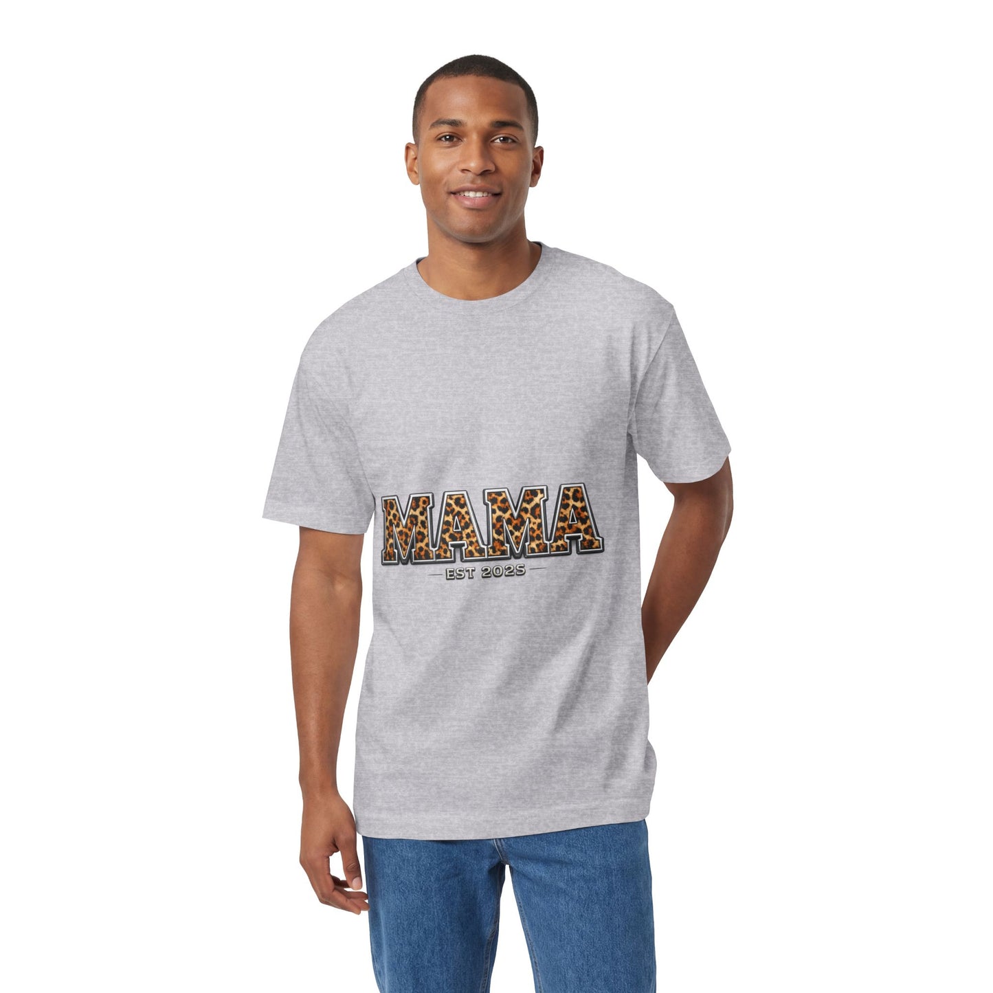 Mama Leopard Print Tee — "MAMA" Est. 1985 Graphic Shirt