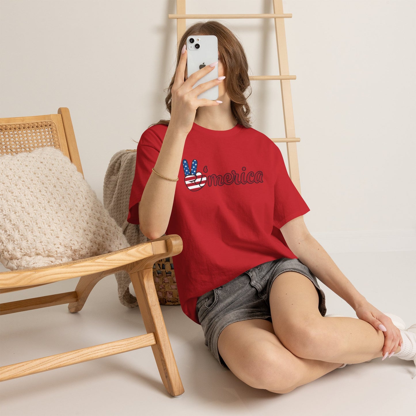 'Merica Peace Sign T-Shirt – Patriotic USA Flag Graphic Tee for 4th of July