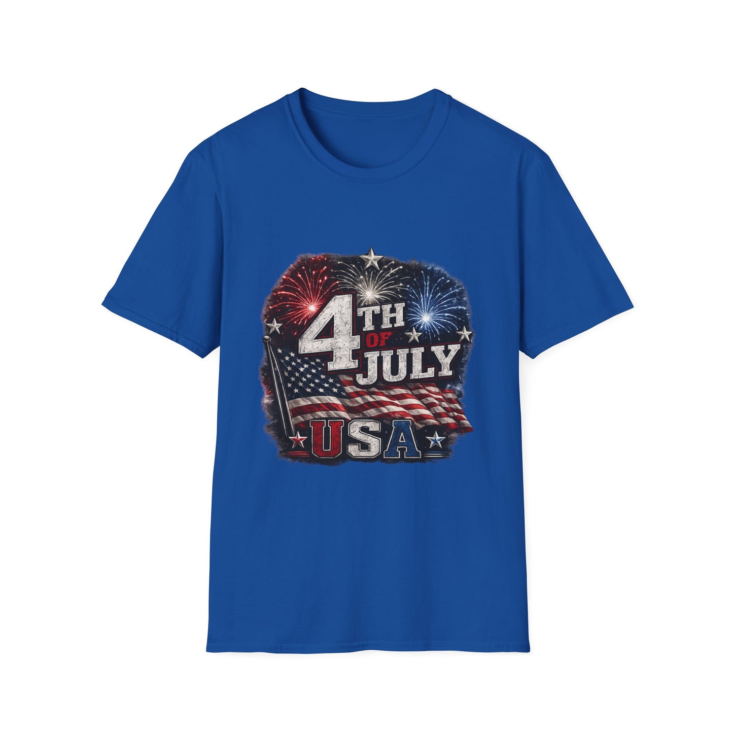 4th of July USA T-Shirt — Patriotic Fireworks Tee
