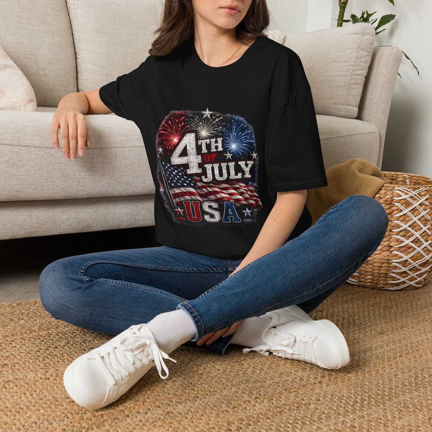 4th of July USA T-Shirt — Patriotic Fireworks Tee