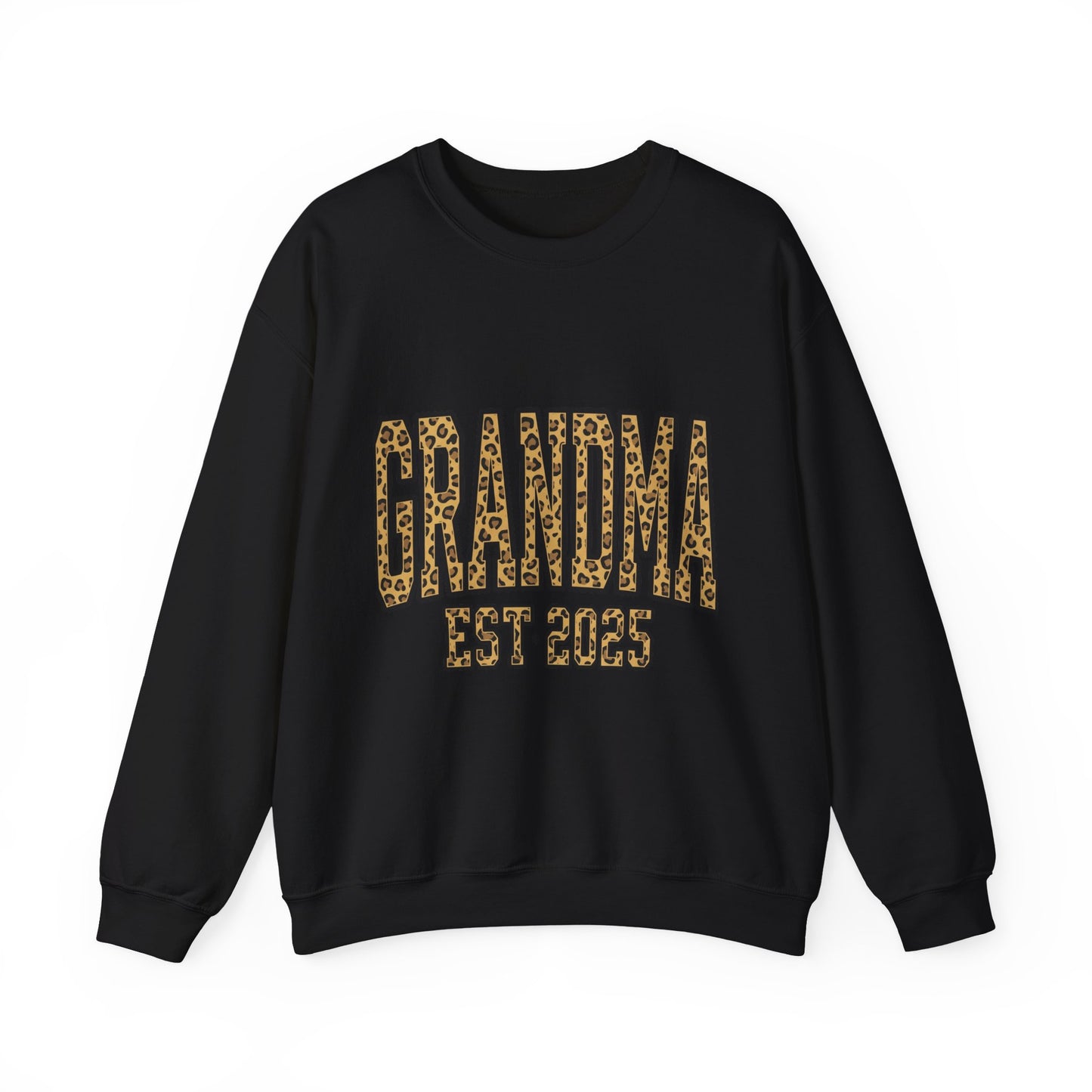 Grandma Est. 2025 Leopard Print Crewneck Sweatshirt