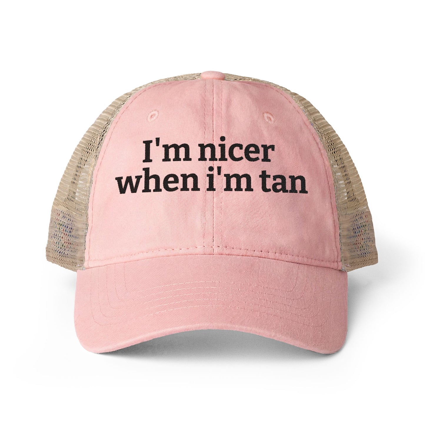 Women's Washed Mesh-Back Cap  "I'm nicer when I'm tan"