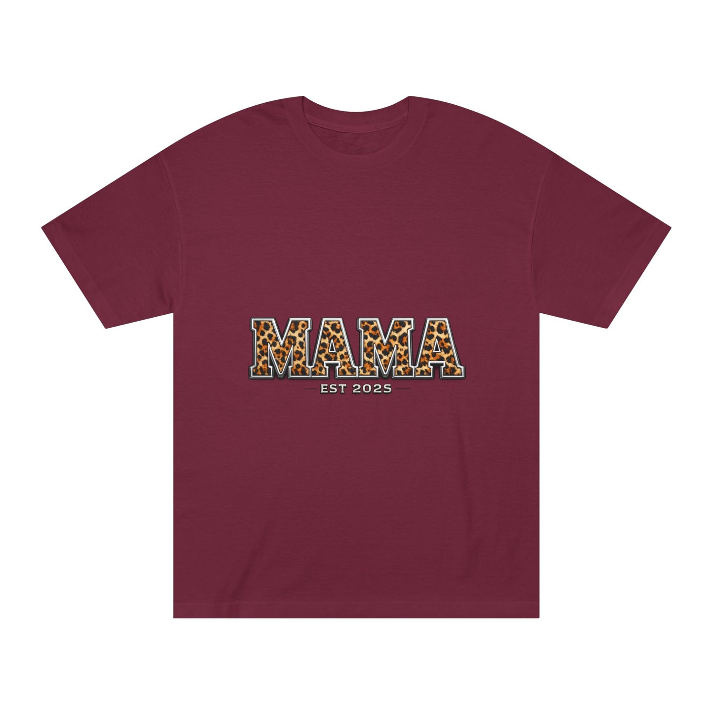 Mama Leopard Print Tee — "MAMA" Est. 1985 Graphic Shirt