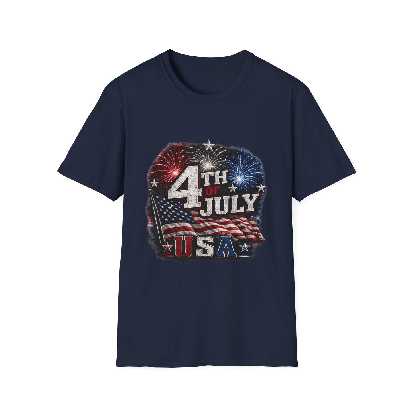 4th of July USA T-Shirt — Patriotic Fireworks Tee