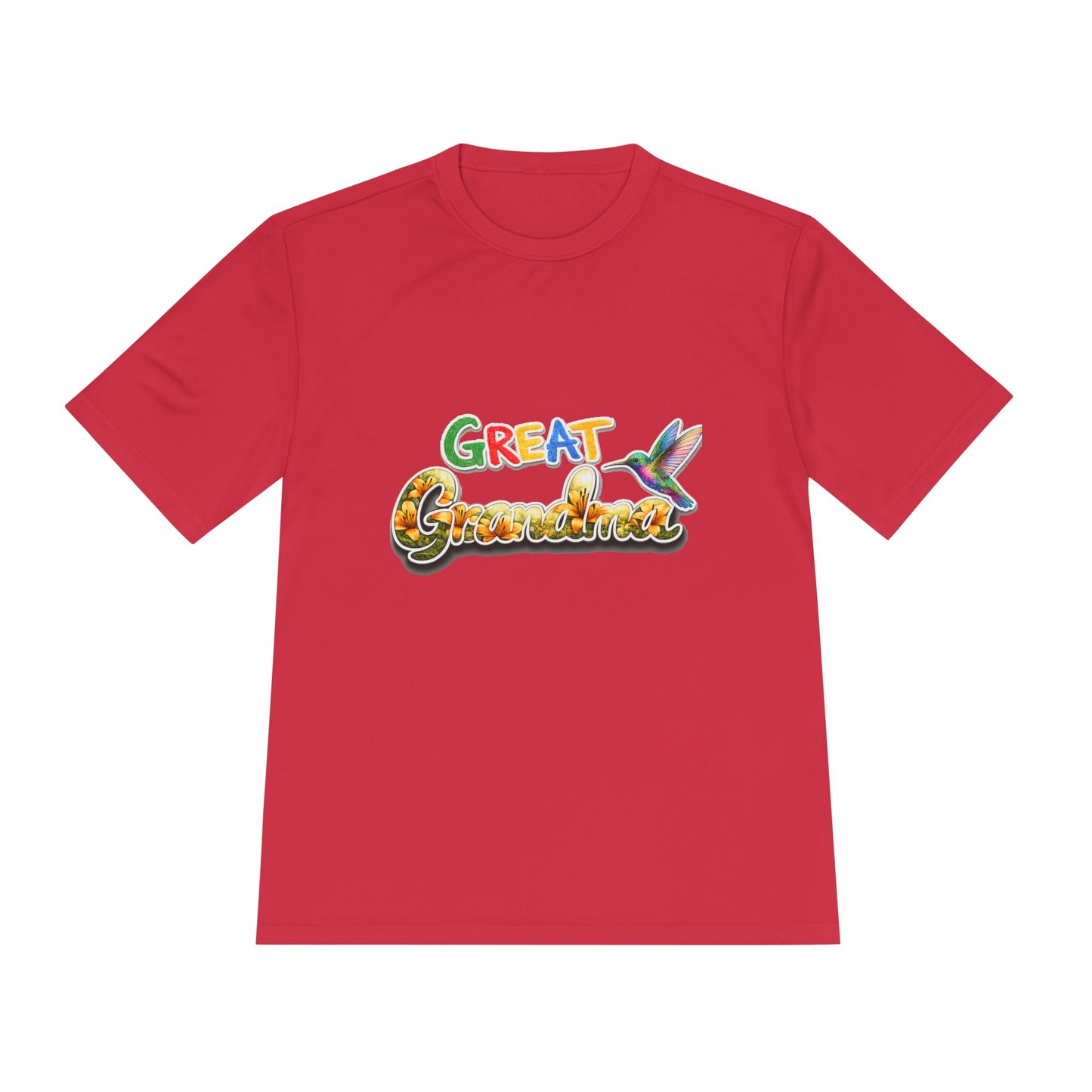 Great Grandmother Tee — Colorful Hummingbird Floral Design