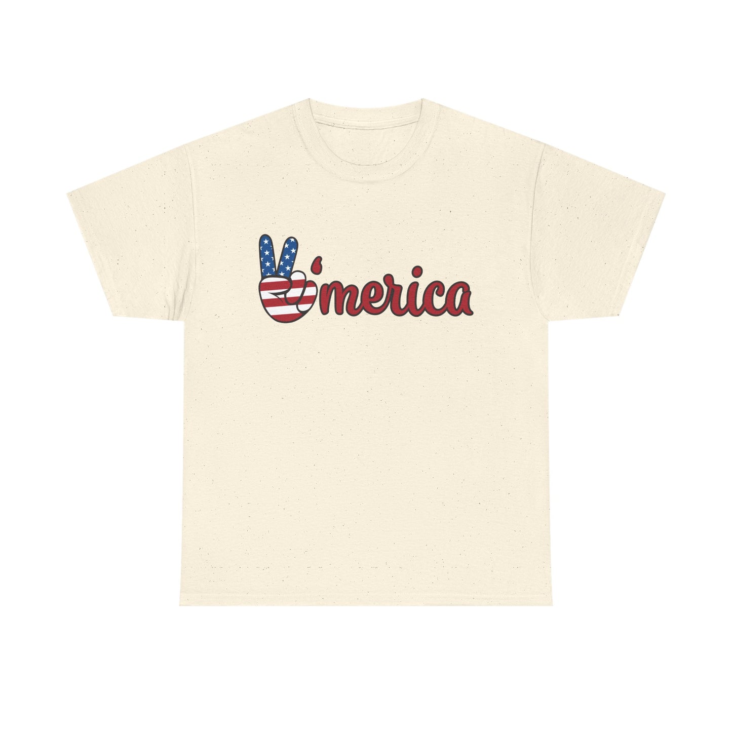 'Merica Peace Sign T-Shirt – Patriotic USA Flag Graphic Tee for 4th of July