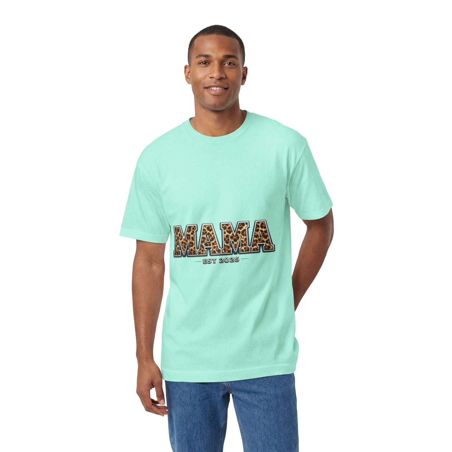Mama Leopard Print Tee — "MAMA" Est. 1985 Graphic Shirt