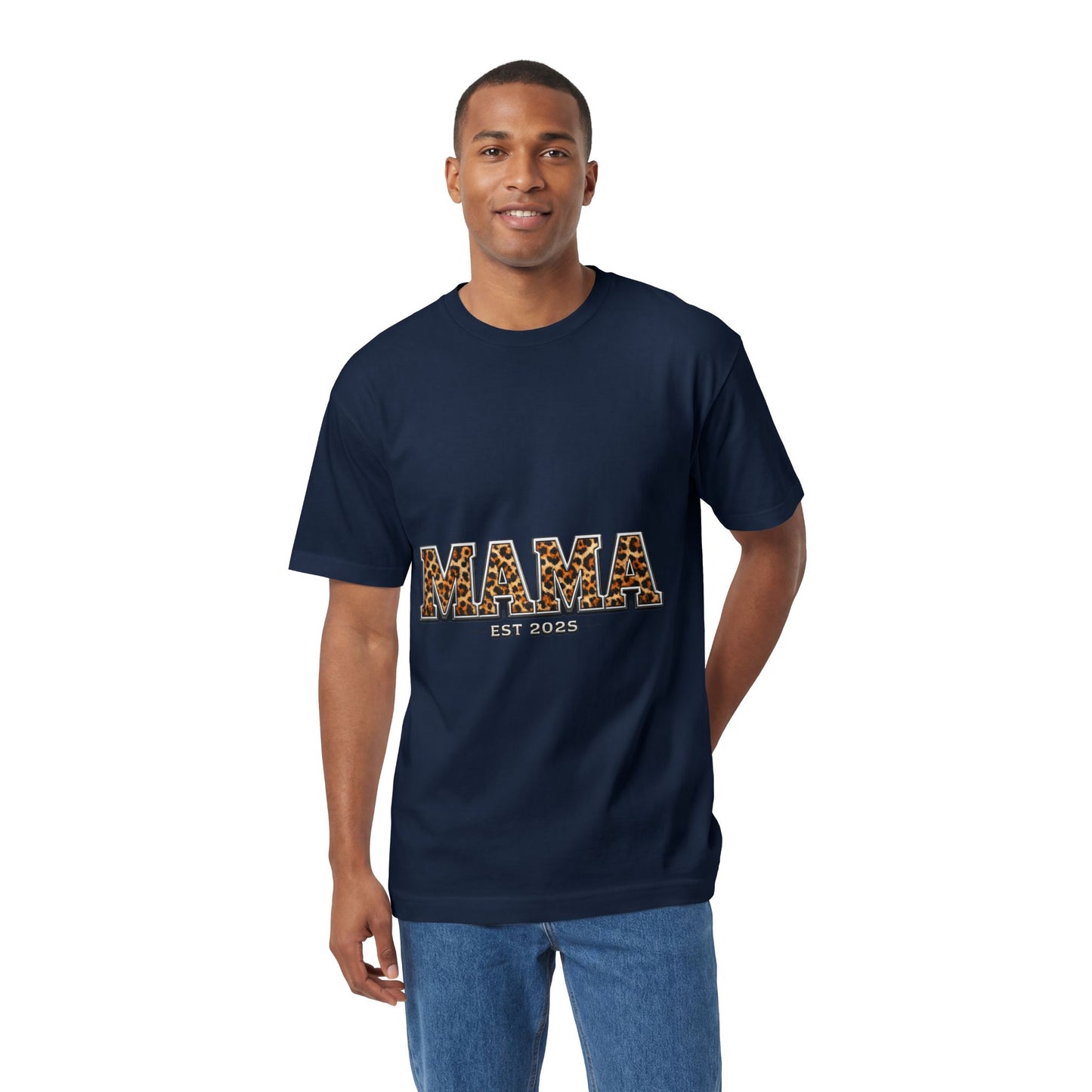 Mama Leopard Print Tee — "MAMA" Est. 1985 Graphic Shirt