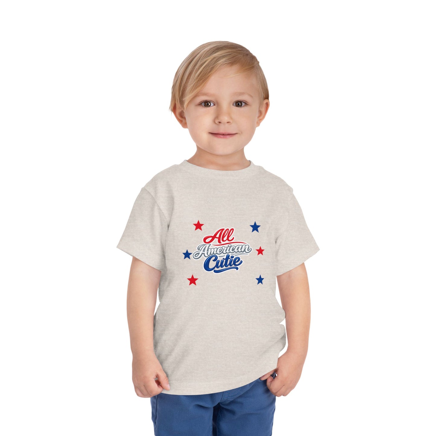 Toddler Tee — "All American Cutie" Patriotic Stars Shirt