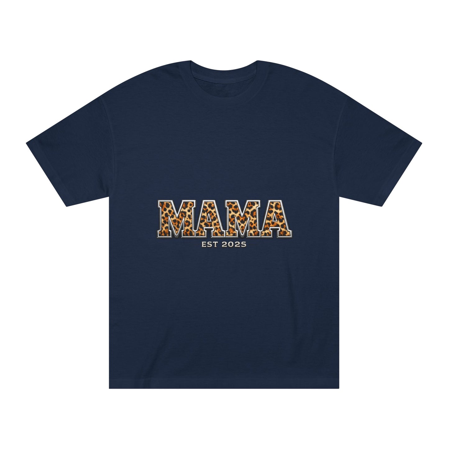 Mama Leopard Print Tee — "MAMA" Est. 1985 Graphic Shirt
