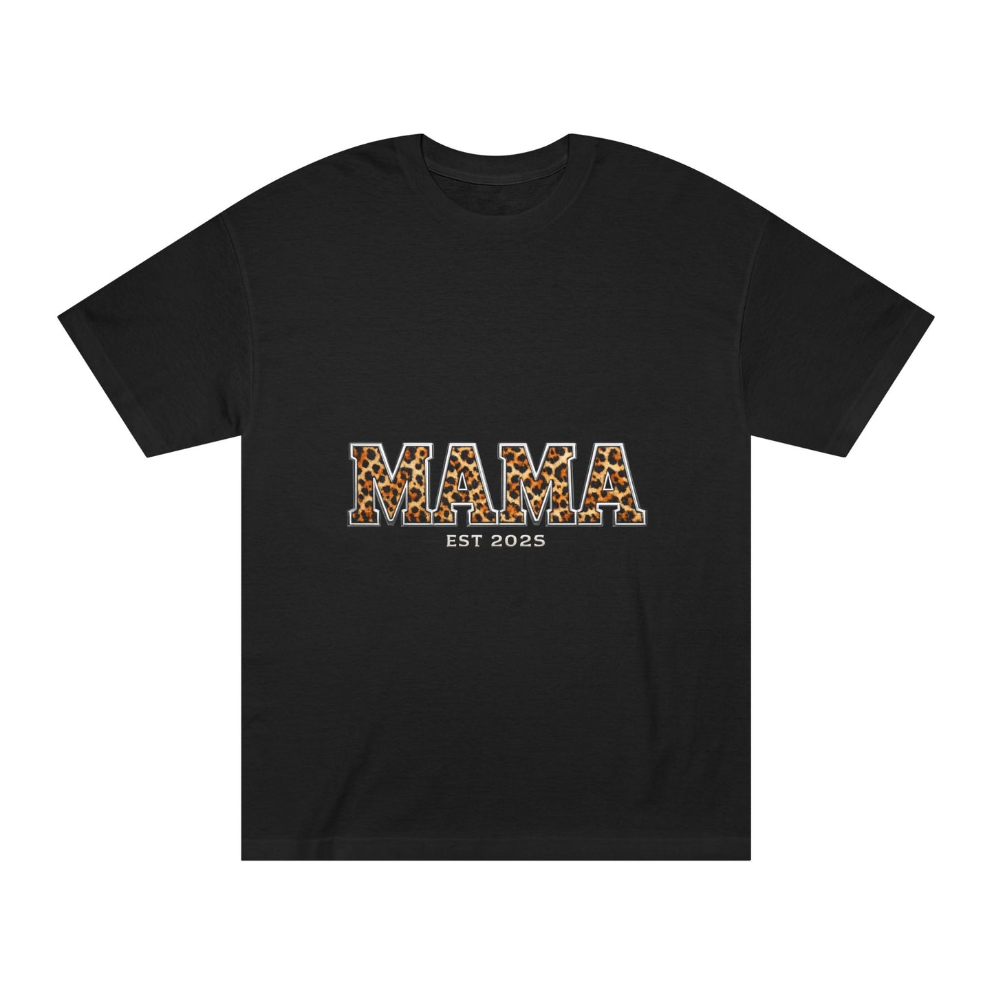 Mama Leopard Print Tee — "MAMA" Est. 1985 Graphic Shirt