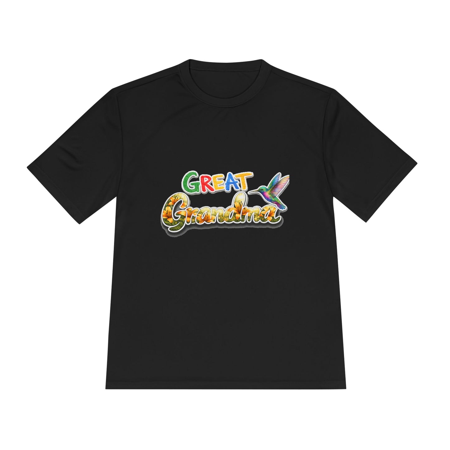 Great Grandmother Tee — Colorful Hummingbird Floral Design