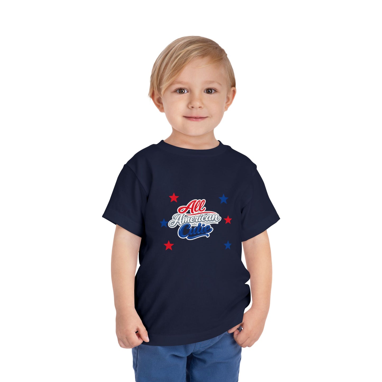 Toddler Tee — "All American Cutie" Patriotic Stars Shirt
