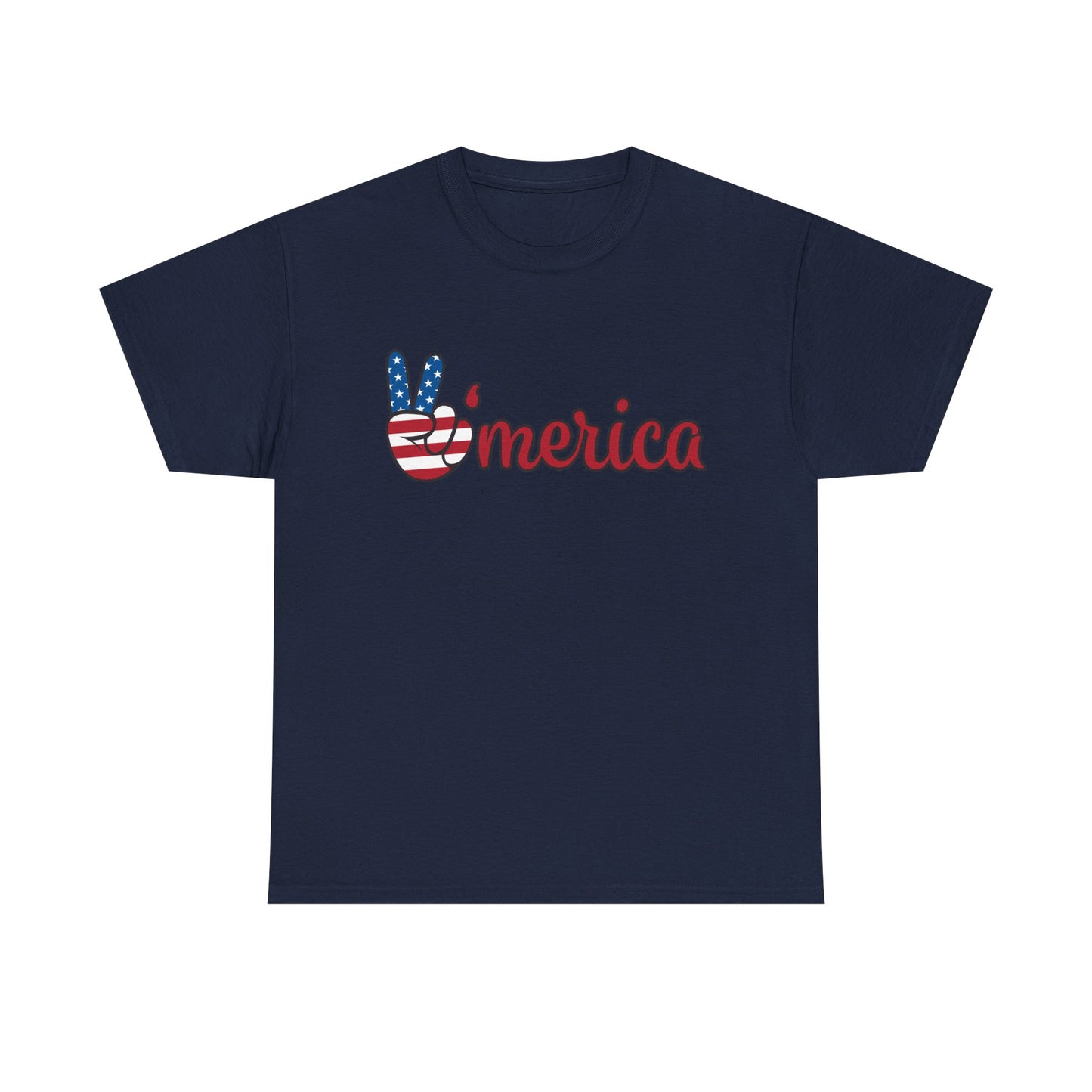 'Merica Peace Sign T-Shirt – Patriotic USA Flag Graphic Tee for 4th of July