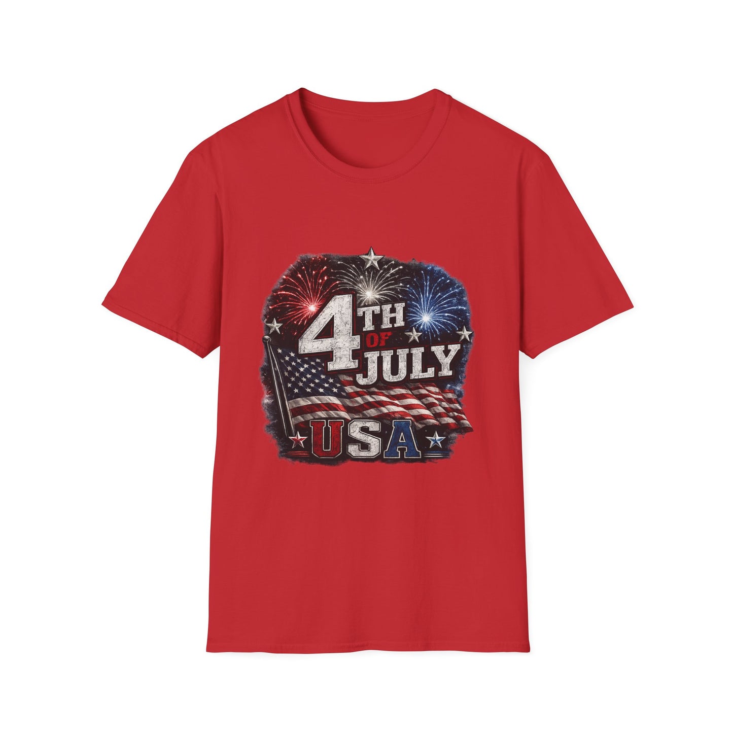 4th of July USA T-Shirt — Patriotic Fireworks Tee