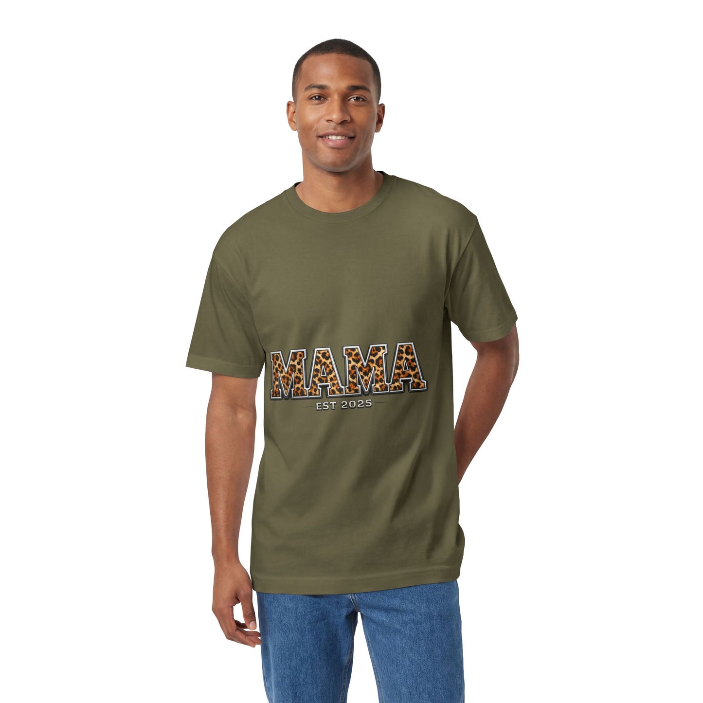 Mama Leopard Print Tee — "MAMA" Est. 1985 Graphic Shirt