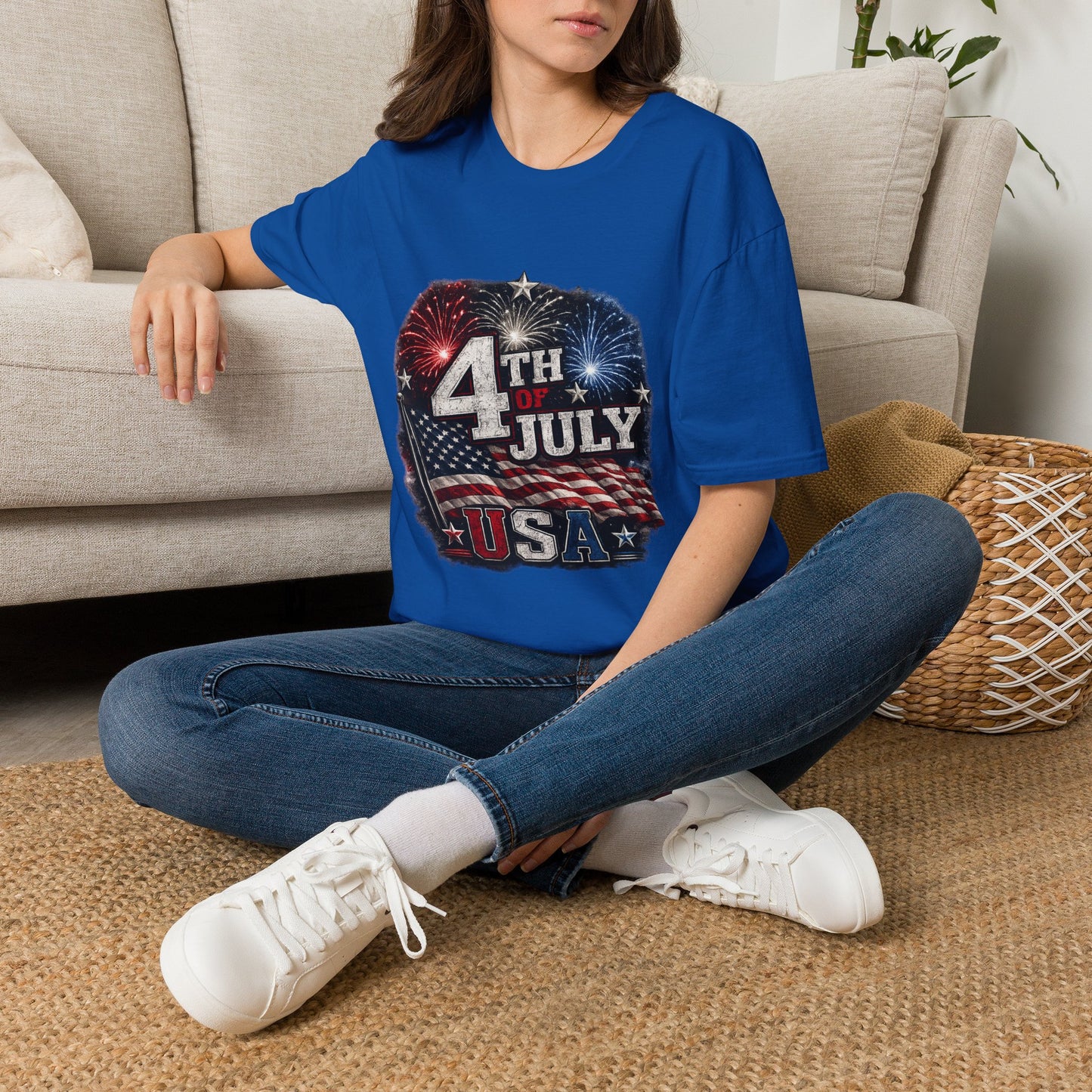 4th of July USA T-Shirt — Patriotic Fireworks Tee
