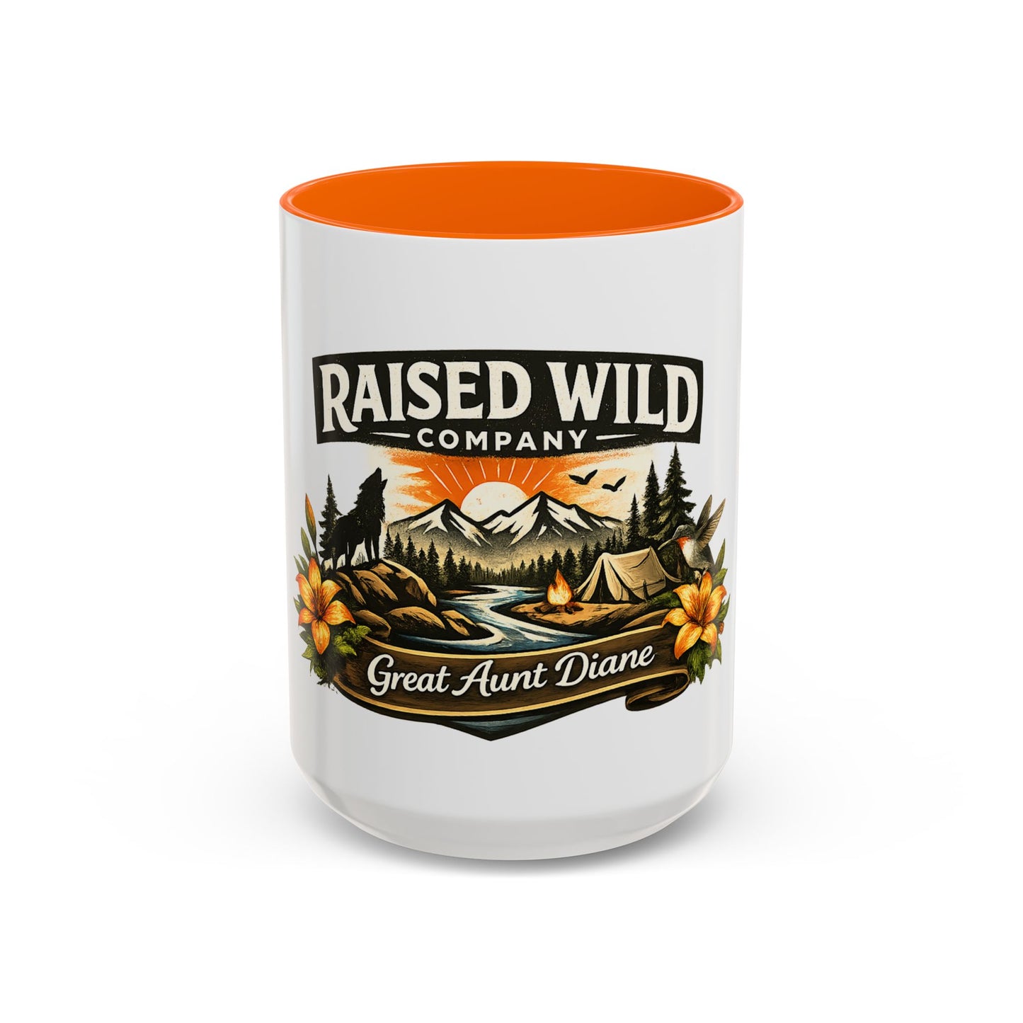 Raised Wild Company Camping Coffee Mug – Personalized “Great Aunt Diane” Gift