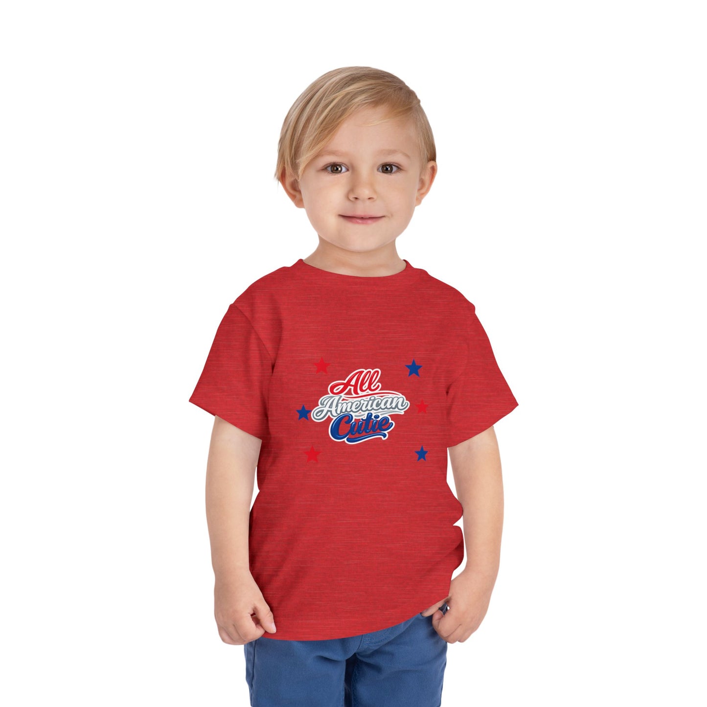 Toddler Tee — "All American Cutie" Patriotic Stars Shirt