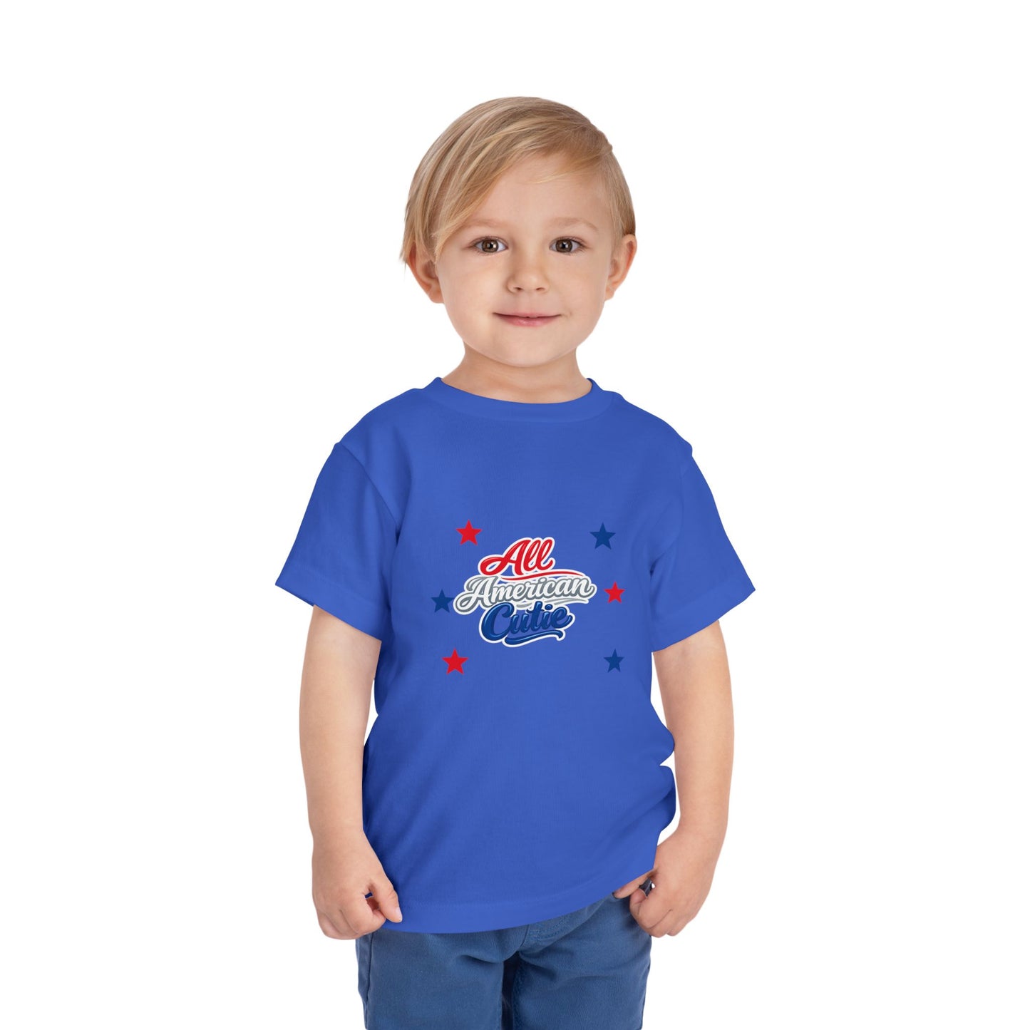 Toddler Tee — "All American Cutie" Patriotic Stars Shirt