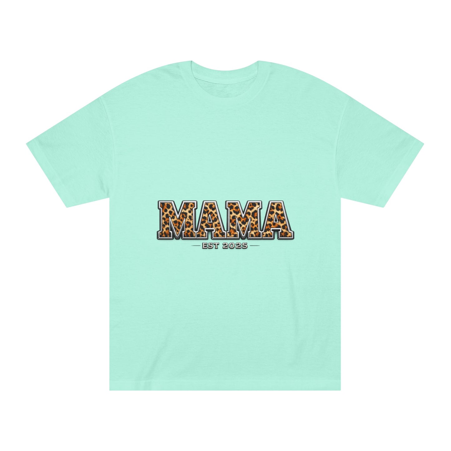 Mama Leopard Print Tee — "MAMA" Est. 1985 Graphic Shirt