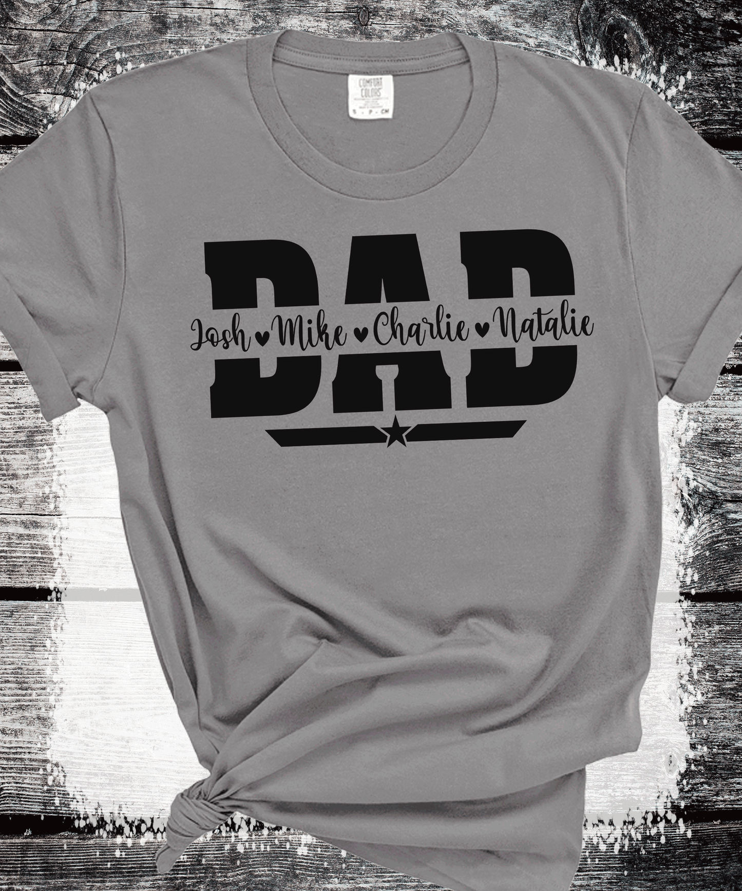 Comfort Colors®  Custom Dad Shirt with Kid Names, Father's Day Gift, New Dad Tshirt, Personalized Dad T-Shirt, Custom Kids Names Shirt, Fathers Day Shirt