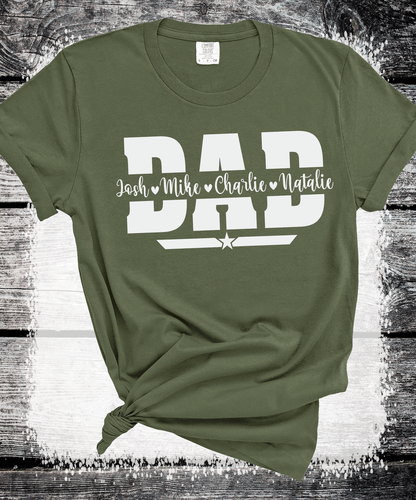 Comfort Colors®  Custom Dad Shirt with Kid Names, Father's Day Gift, New Dad Tshirt, Personalized Dad T-Shirt, Custom Kids Names Shirt, Fathers Day Shirt