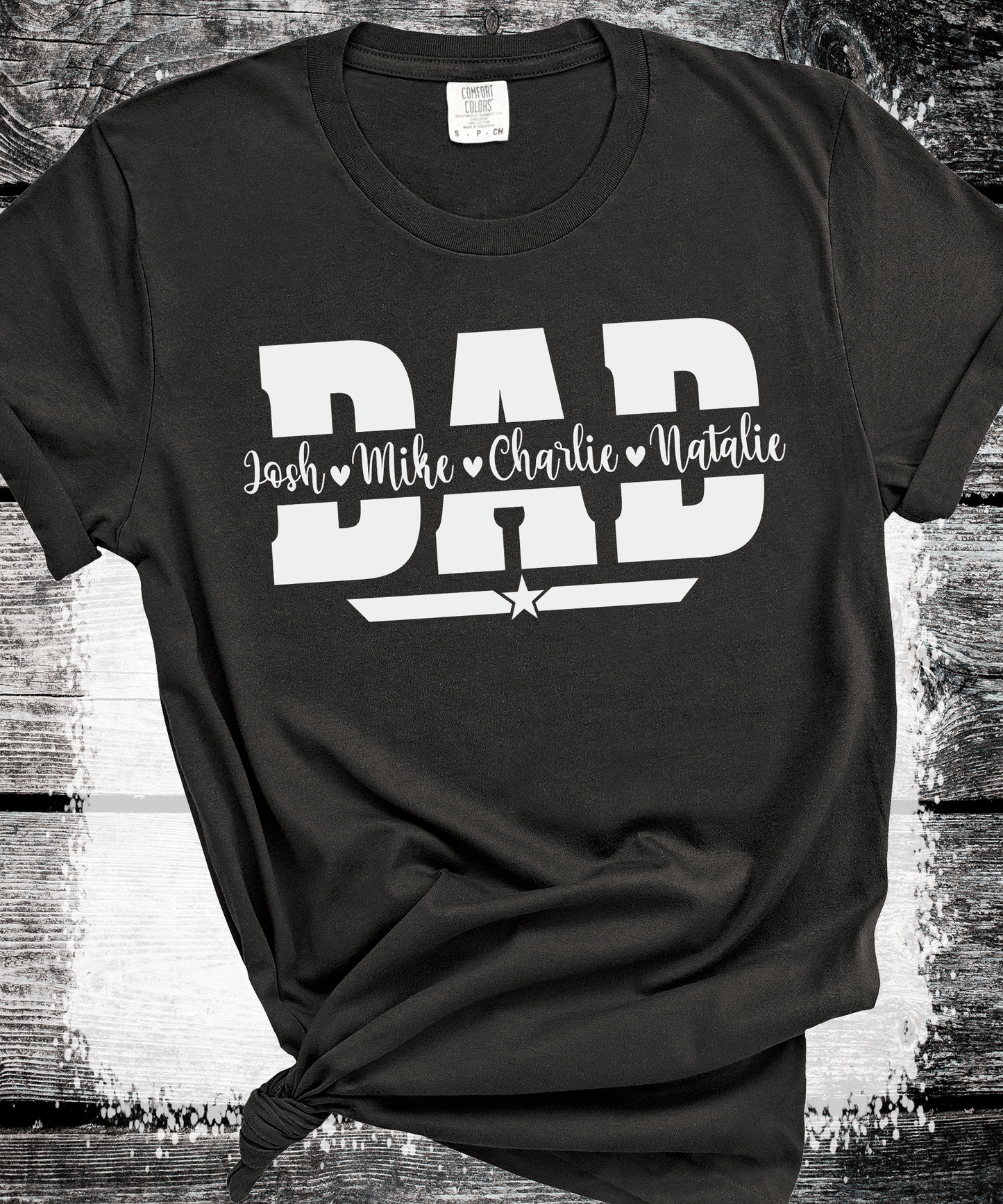 Comfort Colors®  Custom Dad Shirt with Kid Names, Father's Day Gift, New Dad Tshirt, Personalized Dad T-Shirt, Custom Kids Names Shirt, Fathers Day Shirt