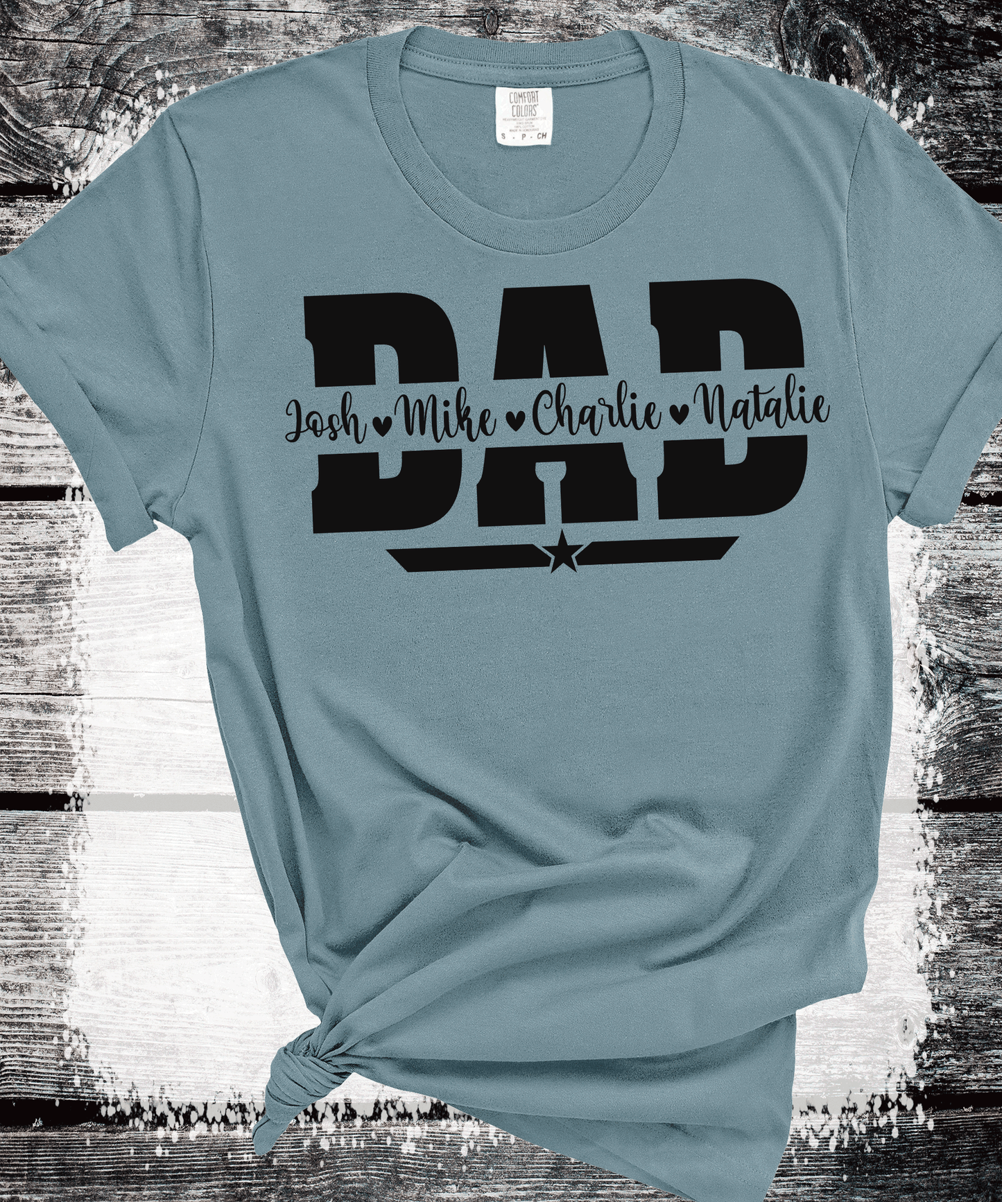 Comfort Colors®  Custom Dad Shirt with Kid Names, Father's Day Gift, New Dad Tshirt, Personalized Dad T-Shirt, Custom Kids Names Shirt, Fathers Day Shirt