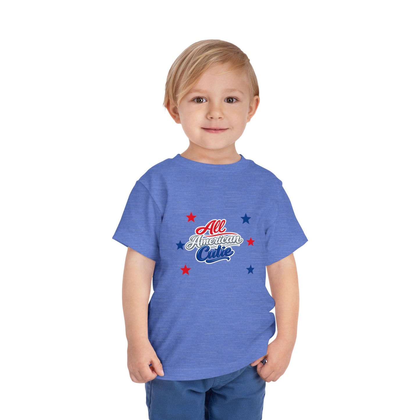 Toddler Tee — "All American Cutie" Patriotic Stars Shirt