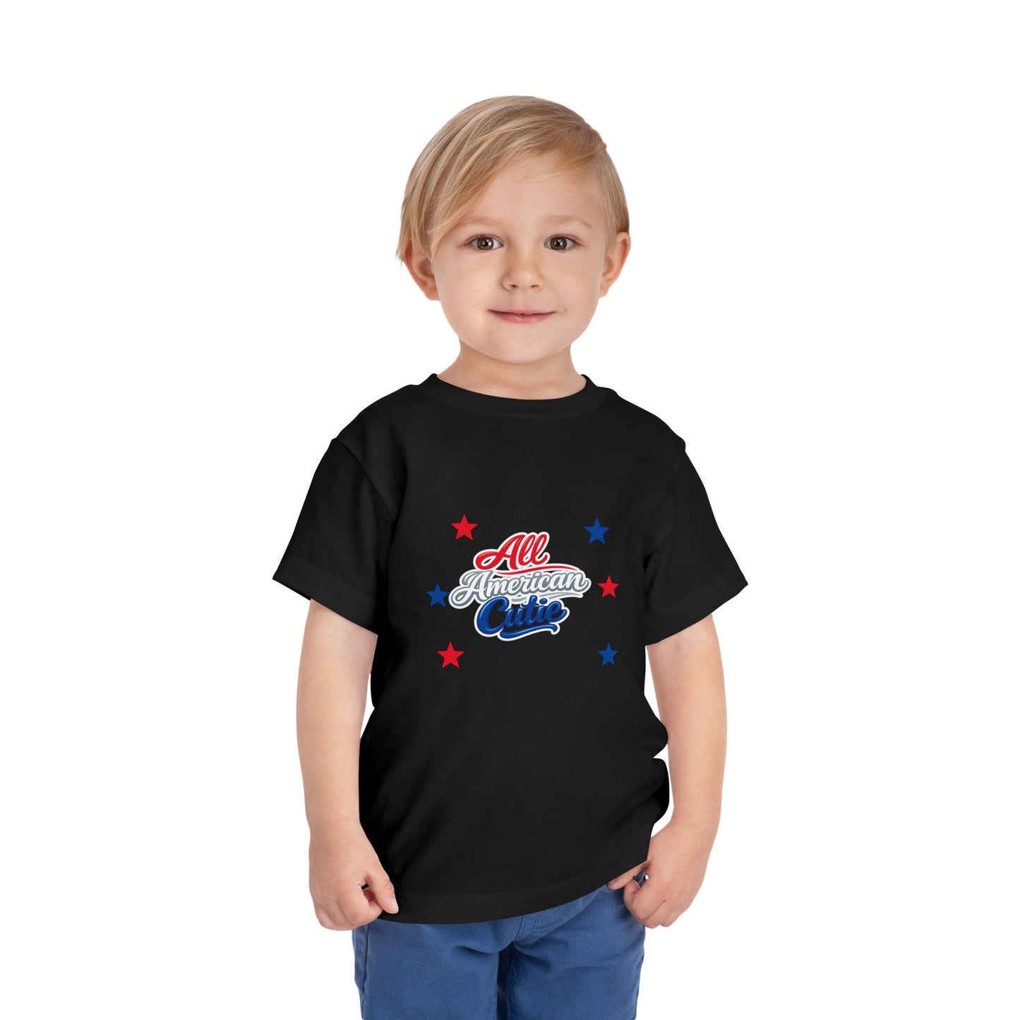 Toddler Tee — "All American Cutie" Patriotic Stars Shirt