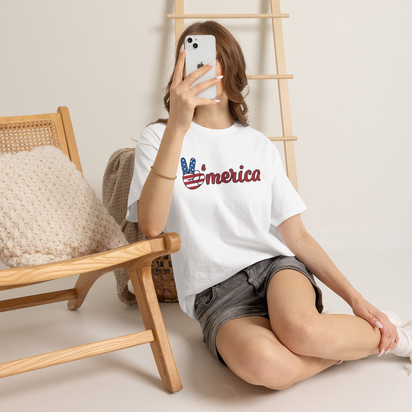 'Merica Peace Sign T-Shirt – Patriotic USA Flag Graphic Tee for 4th of July