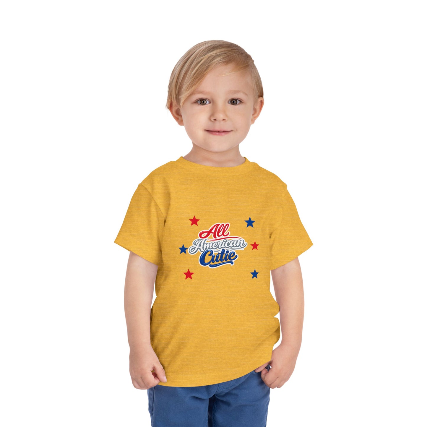 Toddler Tee — "All American Cutie" Patriotic Stars Shirt