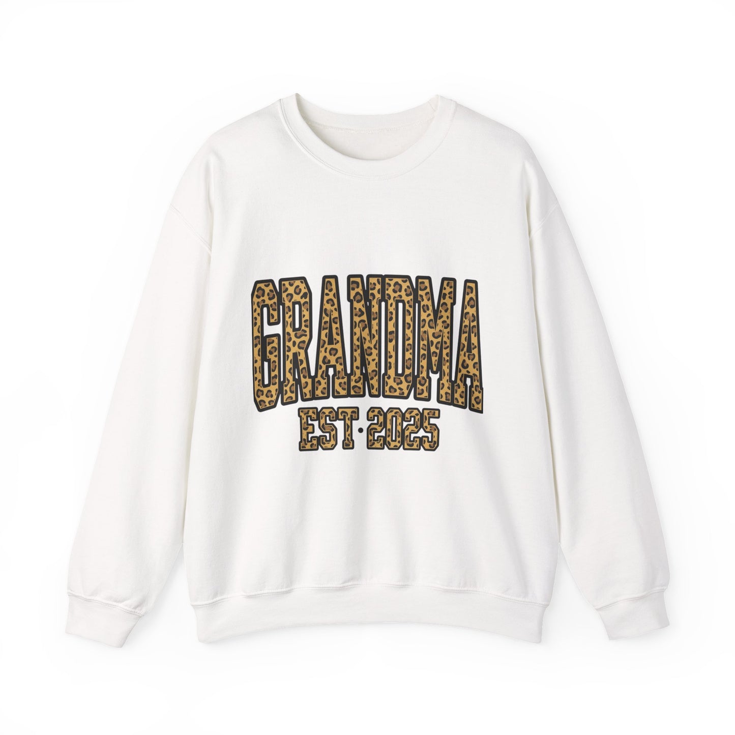 Grandma Est. 2025 Leopard Print Crewneck Sweatshirt