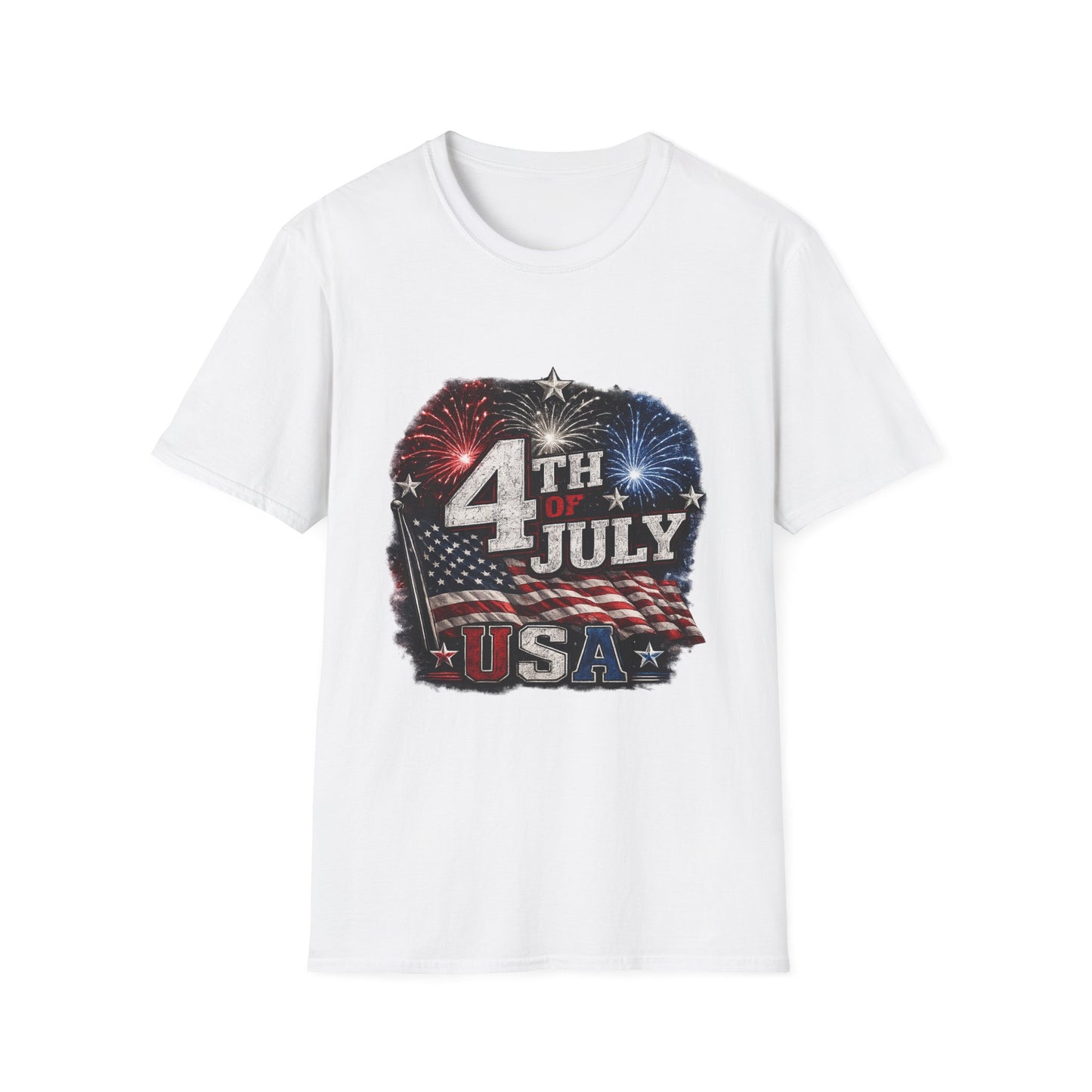 4th of July USA T-Shirt — Patriotic Fireworks Tee