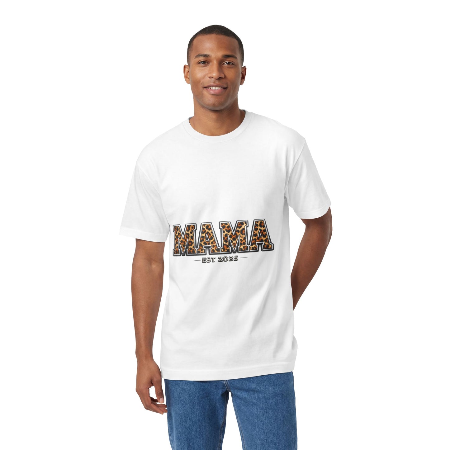 Mama Leopard Print Tee — "MAMA" Est. 1985 Graphic Shirt