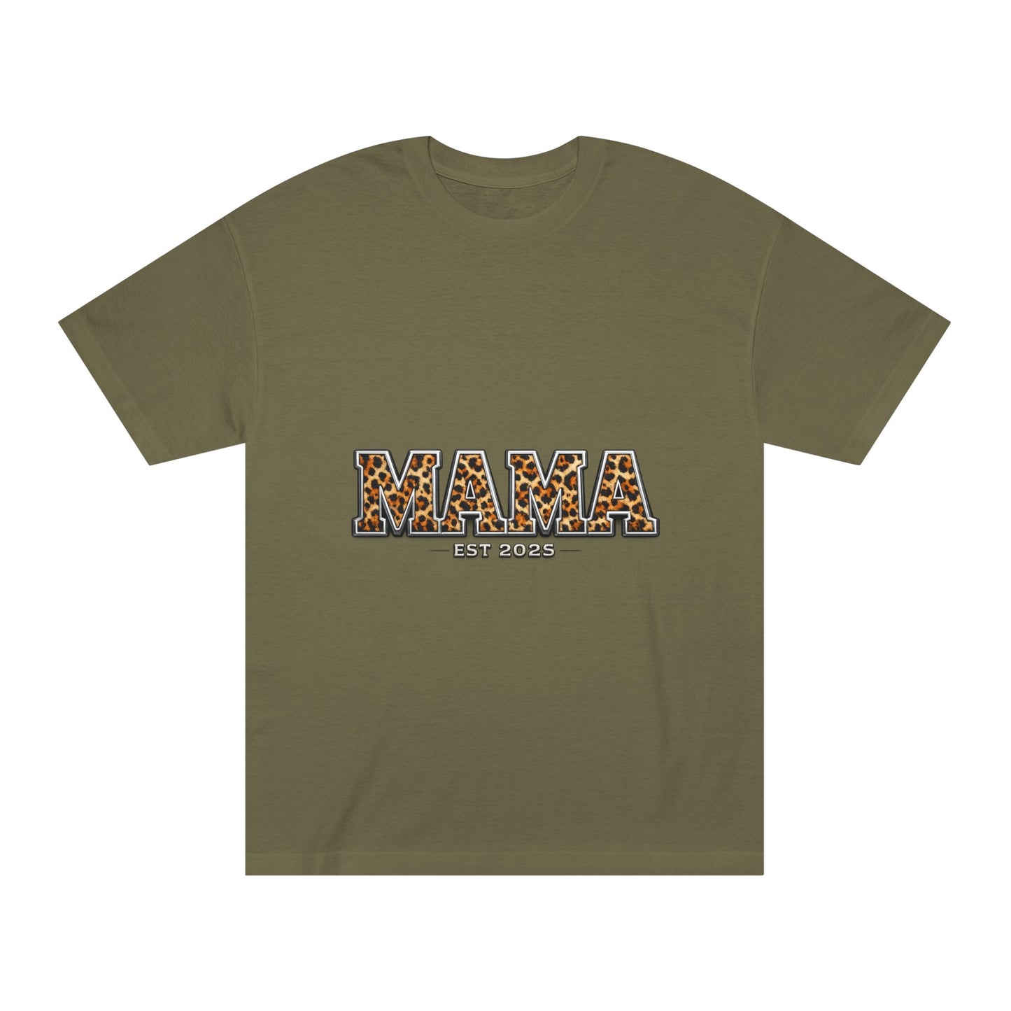 Mama Leopard Print Tee — "MAMA" Est. 1985 Graphic Shirt