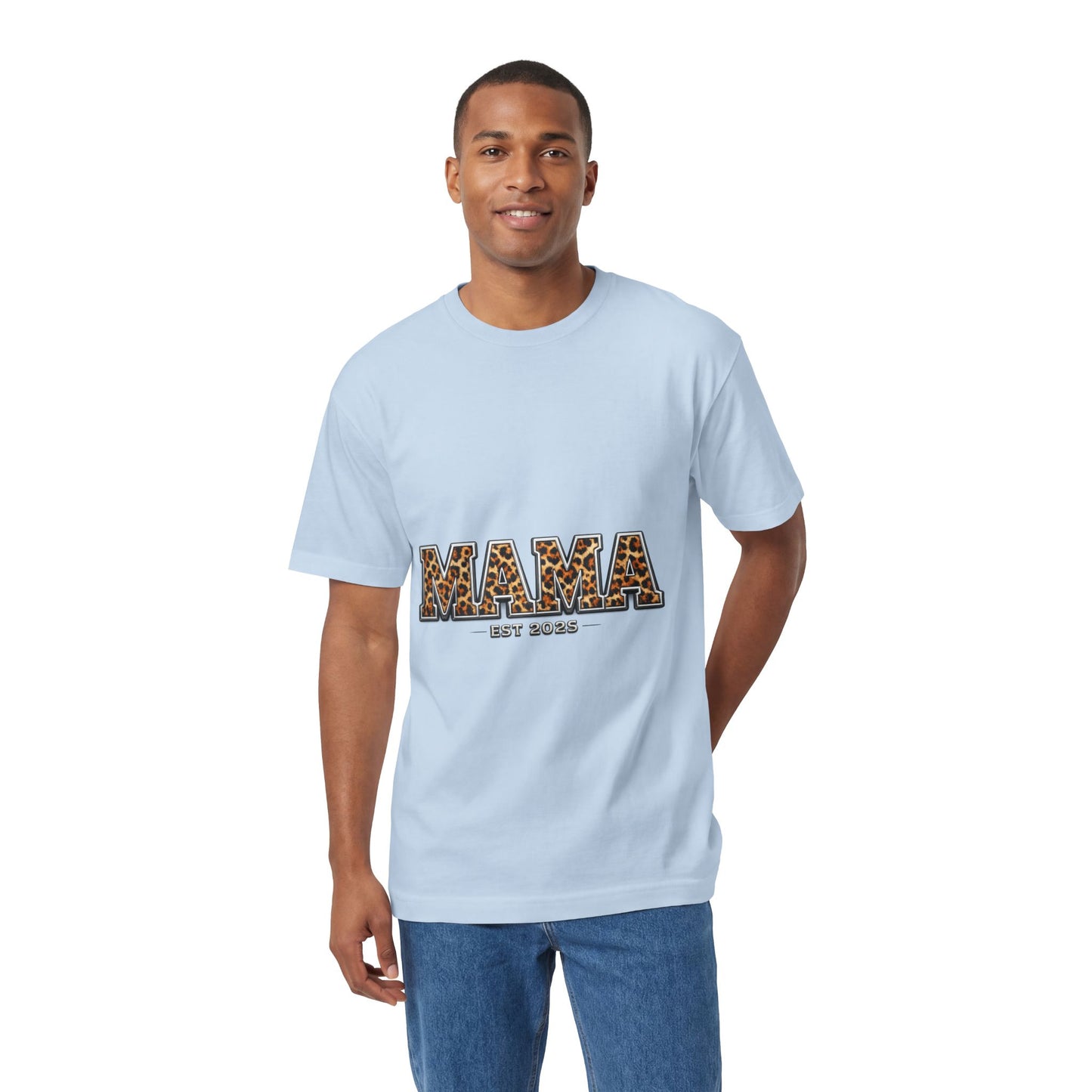 Mama Leopard Print Tee — "MAMA" Est. 1985 Graphic Shirt