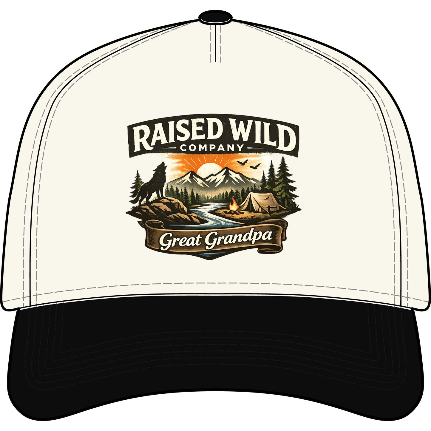 Cap — "Raised Wild Company" Great Grandpa Outdoor Trucker Cap