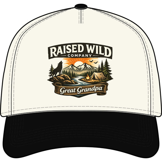 Cap — "Raised Wild Company" Great Grandpa Outdoor Trucker Cap