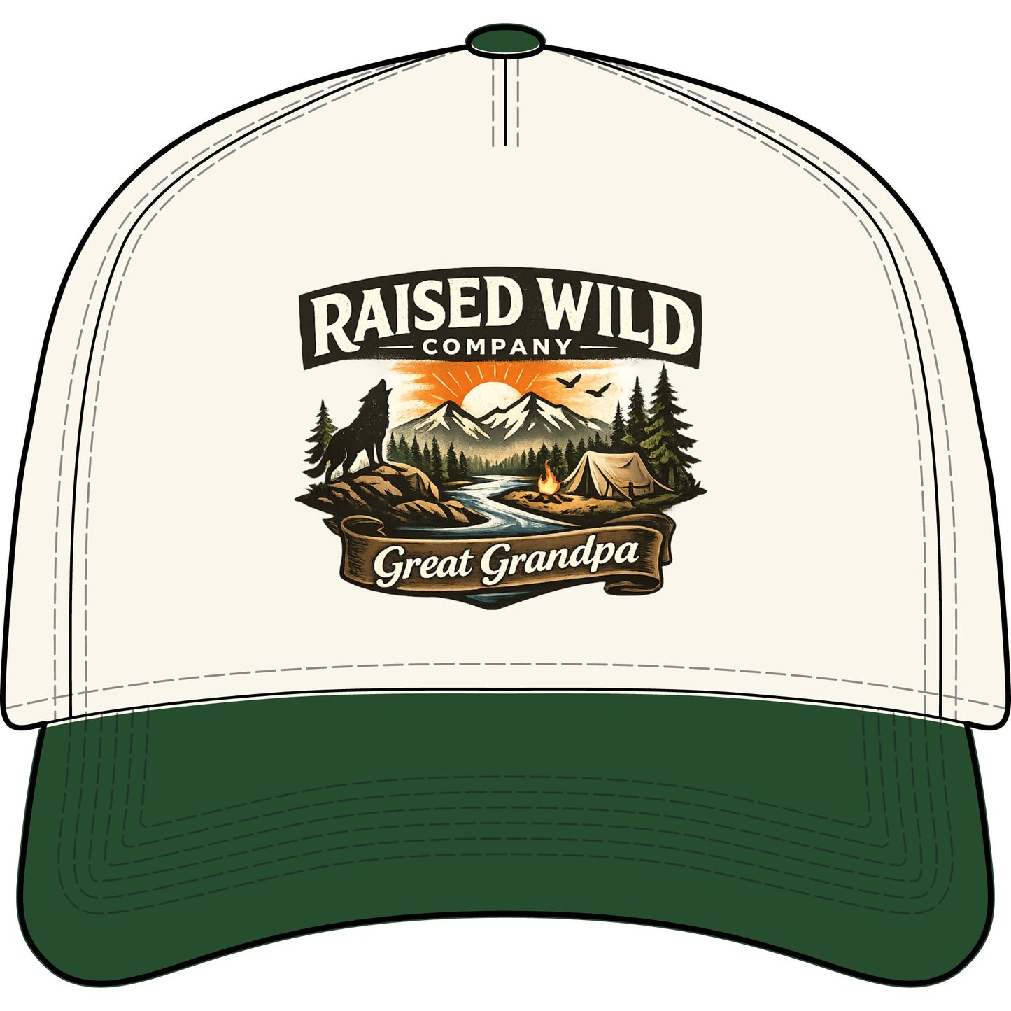 Cap — "Raised Wild Company" Great Grandpa Outdoor Trucker Cap