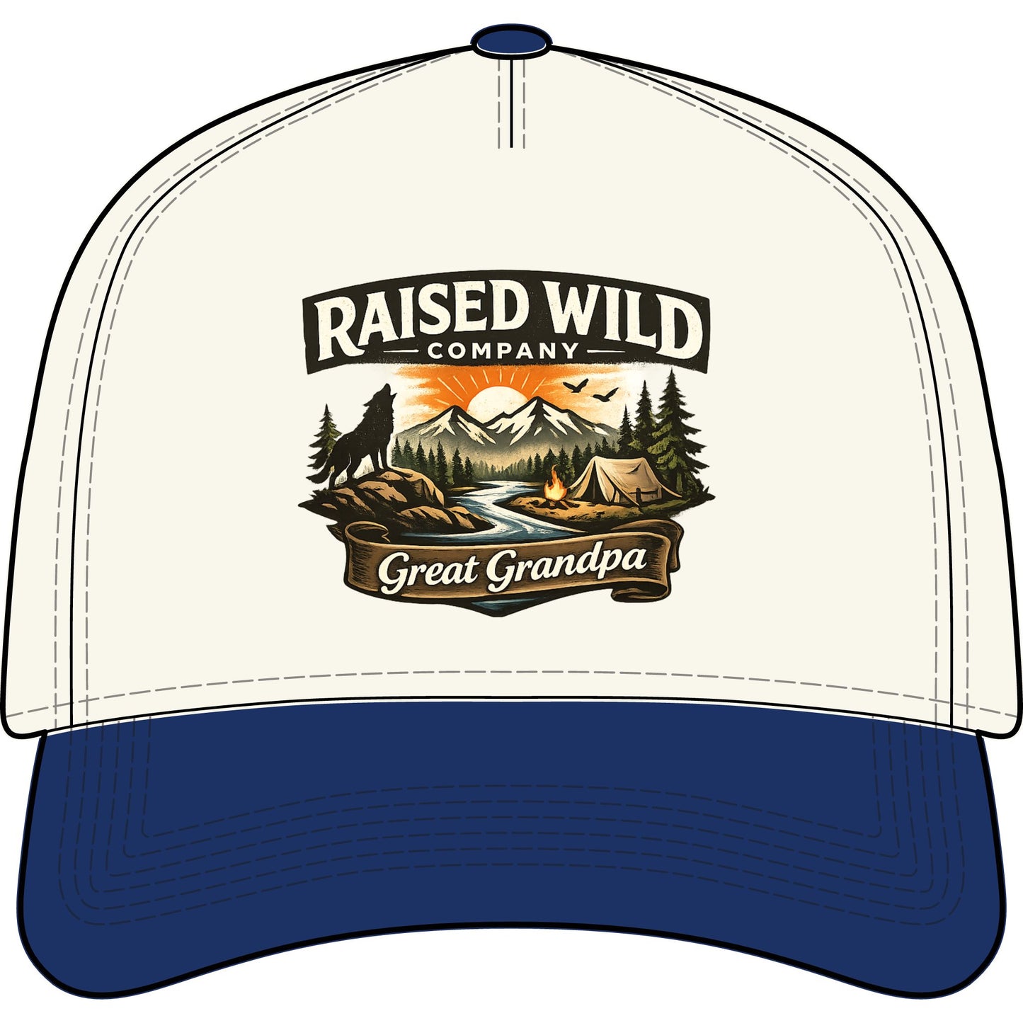 Cap — "Raised Wild Company" Great Grandpa Outdoor Trucker Cap